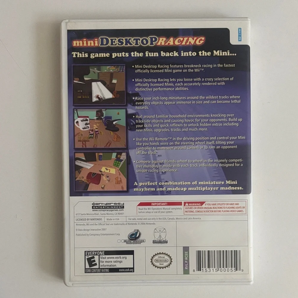 Nintendo Wii Mini Desktop Racing - Purple and Red